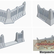 gothic wall set toys & games 40k epic terrain 6mm battletech 8mm adeptus titanicus 3d print model - Mito3D