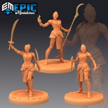 slave rebel set female alien race resistance toys & games fantasy girl medieval monster rpg warhammer woman enemy tabletop dungeon dnd pathfinder npc pre-supported supported pre gith 3d print model - Mito3D