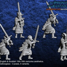 anglo-scottish elfs - medium armored infantry gallowglass toys & games fantasy wargames high 28mm 3d print model - Mito3D