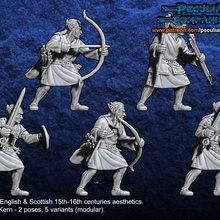 anglo-scottish elfs - light armored infantry kern toys & games fantasy wargames wood high 28mm 3d print model - Mito3D