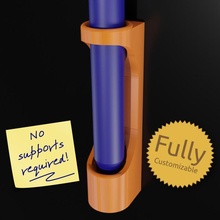 pleinement personnalisable stylo titulaire soutien frigo aimant magnétique 3d print model - Mito3D