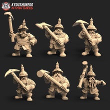 dwarf miner units toys & games dragons dungeons warhammer tabletop dnd sigmar 3d print model - Mito3D