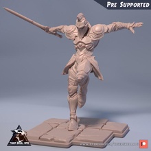 vermelho escravidão evadir brinquedos jogos batalha capacete cavaleiro medieval espada assassino castelo mandaloriano greve corpo espadachim pré suportado 3d print model - Mito3D