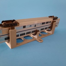scale passenger car cradle spare parts train wheels 9mm trucks trak model-railroad ntrak 160 couplers 3d print model - Mito3D