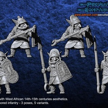 west african orcs & goblins - goblin light infantry spearmen toys games fantasy wargames 28mm 3d print model - Mito3D