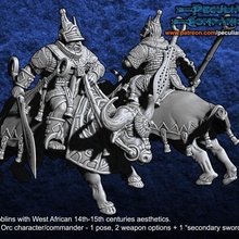 west african orcs & goblins - orc mounted commander toys games fantasy wargames 28mm chieftain 3d print model - Mito3D