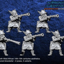 oeste africano orcs goblins goblin blowdarts brinquedos jogos guerra Blowdart fantasy28mm 3d print model - Mito3D
