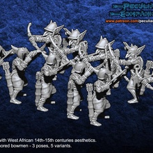 west african orcs & goblins - goblin bowmen toys games fantasy wargames bow 28mm 3d print model - Mito3D