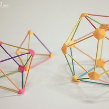 platonique solide jouets polyèdre connecter bois bars Jeux jouet soutien éducatif 3d print model - Mito3D