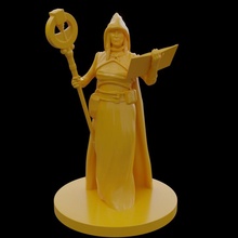 human wizard female book witch staff spellbook sorceress cleric sorcerer spellcaster 3d print model - Mito3D