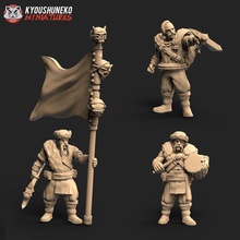 kriznhev kuzhak command group toys & games fantasy warhammer miniature kislev kossak 3d print model - Mito3D