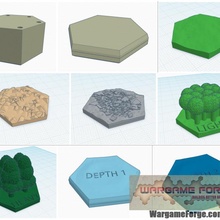 basic terrain set battletech magnetic hex tiles toys & games scale map 3d print model - Mito3D