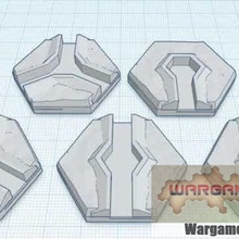 infantry trenches magnetic hex tile set toys & games scale terrain map battletech 3d print model - Mito3D