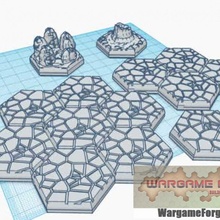 badlands magnetic hex tile set toys & games scale terrain map battletech 3d print model - Mito3D