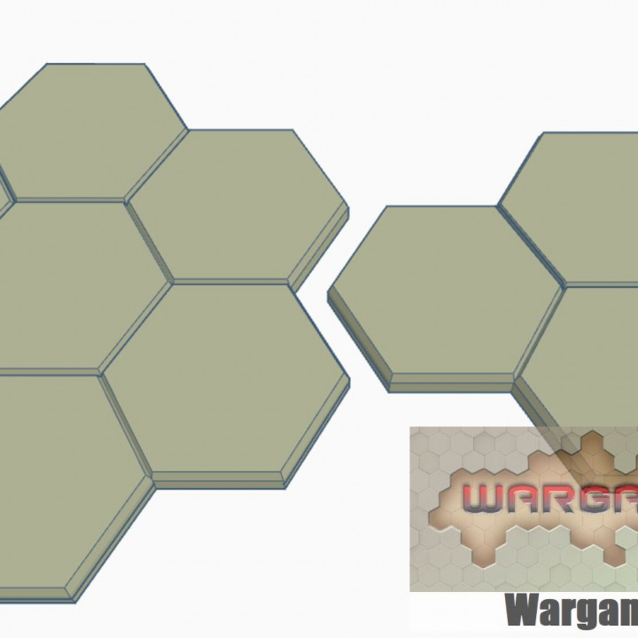 blank 4 7 magnetic hex tile cluster set toys & games scale terrain map battletech 3D print model - Mito3D