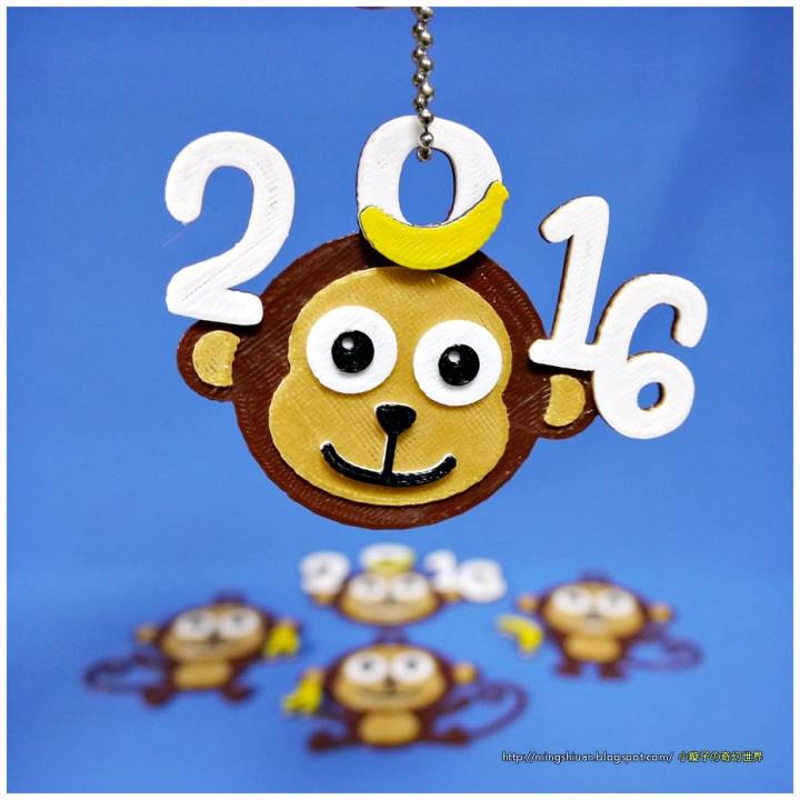 2016 happy chinese year-year monkey keychain magnets scan animal animals year keychains monkeysnew 3D print model - Mito3D