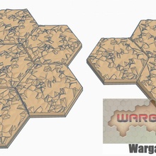 rough ground 4 7 magnetic hex tile cluster toys & games scale terrain map battletech 3d print model - Mito3D