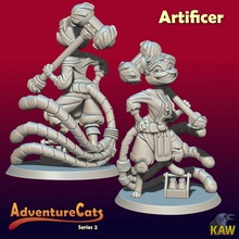 artificer cat toys & games cute scifi engineer mechanic tabletop dnd tabaxi biomechanical 3d print model - Mito3D