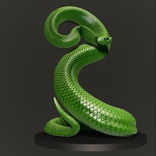 snake toys & games animal reptile jungle posedsnake 3d print model - Mito3D