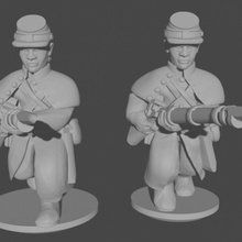 10 & 15mm american civil war infantry greatcoats charging pose 1 toys games black epic great union 10mm powder confederate coats acw greatcoat confederacy asunder fredricksburg 3d print model - Mito3D