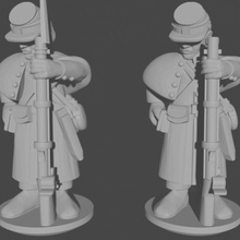 10 & 15mm american civil war infantry greatcoats loading pose 2 toys games black epic great union 10mm powder confederate coats acw greatcoat confederacy asunder fredricksburg 3d print model - Mito3D