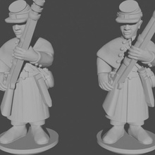 10 & 15mm american civil war infantry greatcoats loading pose 8 toys games black epic great coat union 10mm powder confederate acw greatcoat confederacy asunder fredricksburg 3d print model - Mito3D