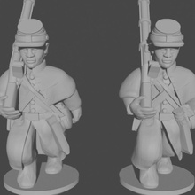 10 15mm américain civil guerre infanterie capotes rapide marchant pose 1 jouets Jeux noir épique génial manteau syndicat 10mm poudre 3d print model - Mito3D