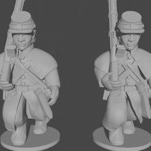 10 & 15mm american civil war infantry greatcoats quick marching pose 2 toys games black epic great coat union 10mm powder confederate acw confederacy asunder fredricksburg 3d print model - Mito3D