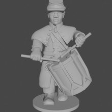 10 15mm americano civile guerra batteristi cappotti in marcia posa 1 giocattoli Giochi nero epico grande fanteria musicista batterista unione 10mm polvere 3d print model - Mito3D