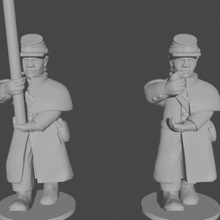 10 & 15mm american civil war standard bearers greatcoats marching pose 1 toys games black epic great coat flag infantry union command 10mm bearer powder confederate confederacy asunder fredricksburg 3d print model - Mito3D