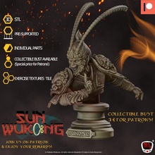 sun wukong monkey king bust pre-supported toys & games chinese god asia asian sunwukong mojibake themonkeyking 3d print model - Mito3D