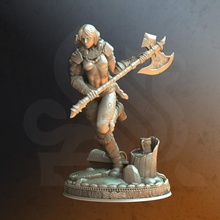 aedre colère barbare afficher jouets Jeux femelle modèle guerrier berserker nudité 3d print model - Mito3D