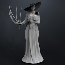 lady alcina dimitrescu model printing fan art female figurine lady vampire character evil village resident dimitrescu