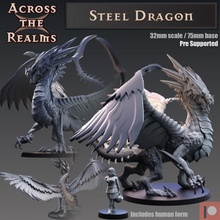steel dragon toys & games gaming monster miniature tabletop dnd5e 3d print model - Mito3D