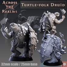 turtle-folk druid toys & games gaming miniature tabletop dnd tortle 5e 3d print model - Mito3D