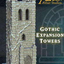 gothic expansion towers toys & games modular tower church cathedral vines dragonbite belltower dragonlock 3d print model - Mito3D