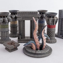 tempio scenario pacco 14 Modelli giocattoli Giochi fdm miniature porte elefante tavolo minis giungla dnd pareti pilastri ttrpg intagli colonne 3d print model - Mito3D