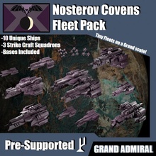 sci-fi ships fleet pack - nosterov covens presupported toys & games battle game gaming ship space vehicle scifi tabletop spaceships armypack 3d print model - Mito3D