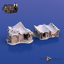 beggars' hovels toys & games fantasy house medieval terrain resin poor shack hobo beggar dwelling hovel itinerant wightwood ramshackle beggars leanto 3d print model - Mito3D