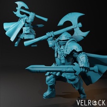 male dwarf knight axe sword presupported toys & games barbarian fantasy fighter warrior paladin d&d dnd dungeons dragons supported 3d print model - Mito3D