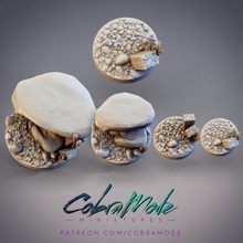 river rock bases 4 pack toys & games base pebbles stones 3d print model - Mito3D