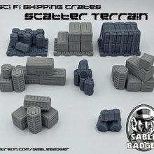sci fi shipping crates - scatter terrain toys & games scifi cargo 28mm 32mm stargrave sablebadger 3d print model - Mito3D