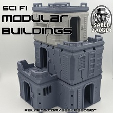 sci fi modular edifícios brinquedos jogos futuro scifi 28mm 32mm stargrave sablebadger 3d print model - Mito3D