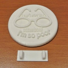 poveri distintivo fan art funnybadge 3d print model - Mito3D
