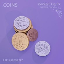 coins toys & games fantasy money boardgame tabletop currency tokens d&d coins dnd pnp assets presupported 3d print model - Mito3D