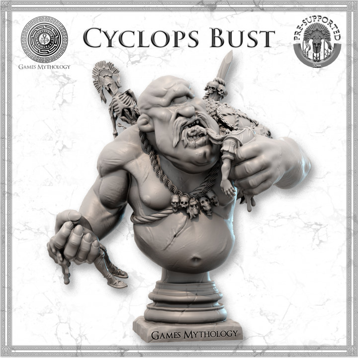 ciclope fracasso brinquedos jogos fera criatura fantasia gigante grego monstro mitologia guerra tampo mesa jogo mito busto mitológico ciclopo ciclopes 3D print model - Mito3D