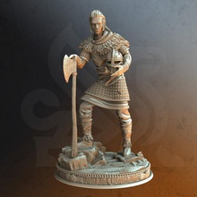 olav defensor brinquedos jogos Machado bárbaro lutador viking Guerreiro Garoto nórdico saxão ferido anglo 3d print model - Mito3D