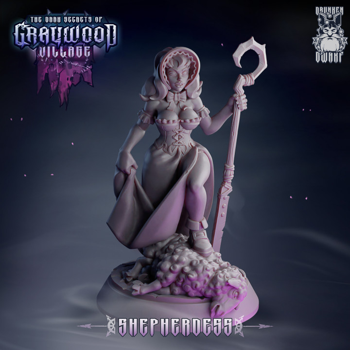 pastorella giocattoli Giochi ragazza donna dnd 32mm npc ttrpg trpg 3D print model - Mito3D