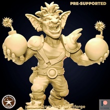 duende bombardeo nr2 3d fantasía mini modelo impresión rpg bomba Warcraft juego mesa guerra criaturas d explosivo dnd pionero especialista fanático pre supported 3d print model - Mito3D