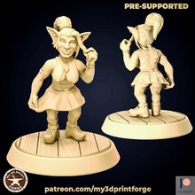 goblin bellezza fantasia femmina figura ragazza signora mini modello stampa rpg sexy dolce donna miniatura tavolo dnd comune folletti npc 3d print model - Mito3D